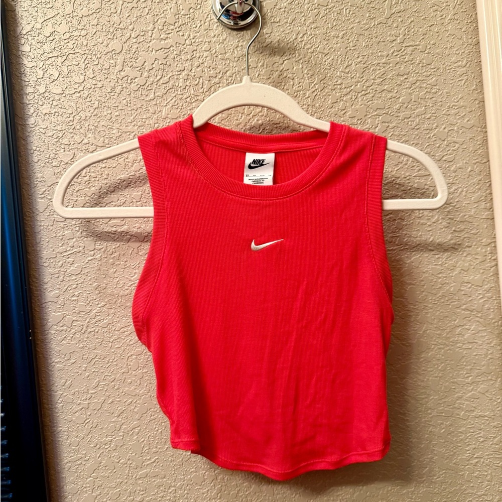 Nike Pink Sleeveless Crop Muscle Tee